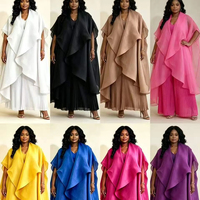 Vente en gros de robes maxi plissées à col en V, couleur unie, élégantes, décontractées, pour les fêtes, grandes tailles, pour femmes