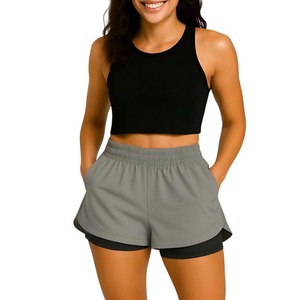 Shorts Deportivos de Cintura Alta para Mujer, Pantalones Cortos Deportivos Elásticos para Gimnasio, Ejercicio, Entrenamiento, Ropa Deportiva Activa - Product Image 1