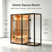 Sauna infrarouge en bois massif 2026 en promotion avec douche turque pour usage en hall, adapté aux familles, facile à utiliser et à installer