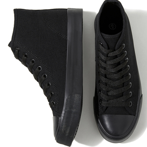 Sepatu kanvas modis hitam Semua olahraga, sepatu wanita desain terbaru, sepatu kanvas modis harga rendah kustom - Product Image 2