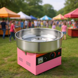 Machine à Barbe à Papa Électrique Rose en Acier Inoxydable, 6 Pièces, Capacité de 1 à 10 L, Professionnelle - Product Image 2