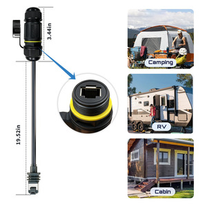 Adaptateur Ethernet, coupleur RJ45, connecteur Gigabit étanche de 19,52 pouces pour camping-car, cabane - Product Image 1