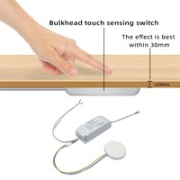Interrupteur à induction tactile intelligent 100-240 V haute tension 30 mm en bois pour spots d'armoires et de placards