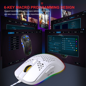 HXSJ Mouse Gaming berkabel 8000DPI, komputer komputer PC e-sports dengan kabel isi ulang daya tangan kanan - Product Image 6