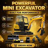 Mini-excavatrice de 3,5 tonnes, 2 tonnes, 1 tonne, EPA EURO 5, micro-excavatrice pour usage agricole et domestique, petite mini-excavatrice sur chenilles