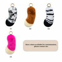 Porte-clés en fourrure de lapin Rex véritable de 18 cm, breloque de sac en fourrure, couleur personnalisée, vente en gros, OEM, ODM, accessoire de mode