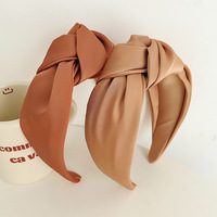 Headband satin berkualitas tinggi untuk wanita, aksesori cuci muka, gaya Prancis.