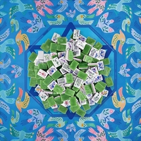 Mahjong américain de luxe moderne, 160 pièces, 32 mm, tuiles en acrylique gravées à 4 couches avec tapis étoilé bleu, en stock, jeu pour 4 joueurs