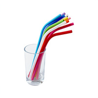 Pailles en silicone réutilisables, flexibles et longues, multicolores, extra courtes et fines.