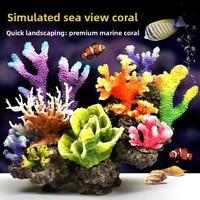 Décor lumineux de récif corallien pour aquarium, simulation de paysage marin, ornement de scène sirène pour aquarium de poissons