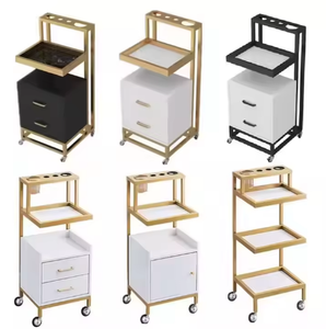 Chariot de salon de coiffure mobile moderne de haute qualité à 4 roues, chariot de beauté en bois pour salon de coiffure, outil pour salon de coiffure - Product Image 1