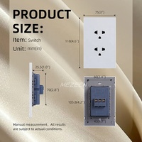 Enchufe Eléctrico de Pared con Panel de PC Ignífugo, 110V-250V 15/16A, Enchufe Multifunción de Pared de 6 Pines para Tailandia