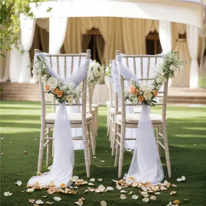 白色雪纺椅子窗扇盖宴会婚礼装饰椅子窗扇欧根纱
