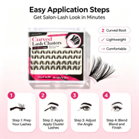Yiernuo Clusters de cils mixtes à poils longs et effilés, pour un look naturel ou une soirée, avec bande fine et courbée, fournisseur de logos personnalisés