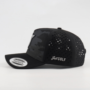 Casquette de golf et de baseball personnalisée à 5 panneaux, imperméable, <span class=keywords><strong>avec</strong></span> patch en PVC, trous <span class=keywords><strong>d</strong></span>écoupés au laser, en polyester camouflage, pour activités sportives - Product Image 3