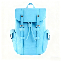 Sac à Dos Unisexe en Cuir PU Souple avec Détail en Relief Étanche Grande Capacité pour Travail Voyage Usage Quotidien