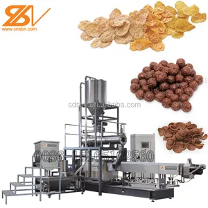 Roaster Jagung Choco Cornflake Sereal Sarapan Produksi Peralatan Manufaktur Sereal Cornflake Lini Produksi