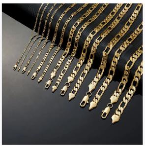 Motivo geometrico in acciaio inox 14K placcato oro catena a maglie di più dimensioni <span class=keywords><strong>collane</strong></span> <span class=keywords><strong>con</strong></span> pendenti accessori opzioni - Product Image 2