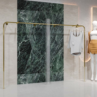Porte-vêtements mural personnalisé avec logo, en acier inoxydable, pour boutique de vêtements pour enfants, présentoir de robes pour femmes, présentoir professionnel