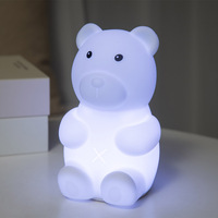Lampe à led en silicone souple et écologique pour enfants, lampe de nuit en forme de champignon 3D, animaux mignons, pour dormir