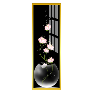 Fleur d'art mural imprimé <span class=keywords><strong>aquarelle</strong></span> de Style nordique nature morte <span class=keywords><strong>sur</strong></span> <span class=keywords><strong>porcelaine</strong></span> de cristal avec des peintures de cadre en alliage d'aluminium - Product Image 1