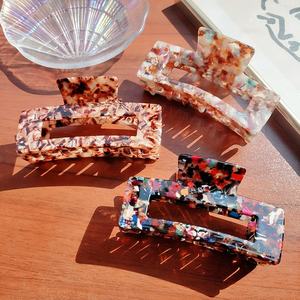 थोक बड़े 10.5 सेमी कस्टम लोगो फैशन खोखला उच्च गुणवत्ता वाले टोरी शेल एसीटेट बालों 4.1 इंच बड़े पंजे क्लिप - Product Image 4