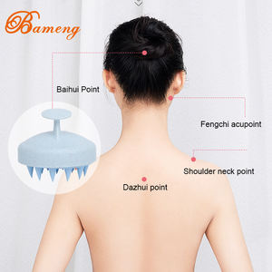 Cepillo de silicona suave <span class=keywords><strong>para</strong></span> el cuero cabelludo, masajeador de cabeza de cuero cabelludo con LOGO, portátil, gran oferta - Product Image 5