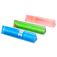 Décoration de bureau, papeterie, souvenir, cadeau, porte-stylo en acrylique pour enfants, règle liquide, flotteurs en résine 3D, presse-papier