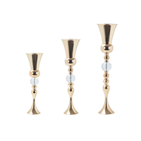 Vase porte-fleurs trompette en métal doré Centres de table pour mariage, arrangement de fleurs en argent pour route de mariage