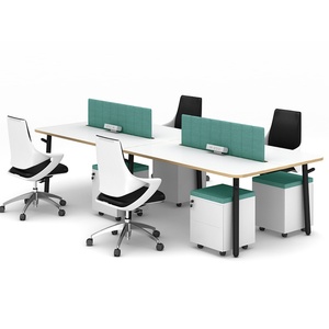 Modern Convertible Extendable <b>Office</b> Desk Workstation for Open Space 2 4 6 Person Seater - Product Image 5