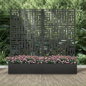 Jardinière en acier galvanisé thermolaqué avec treillis pour <span class=keywords><strong>plantes</strong></span> grimpantes, potager surélevé, écran d'intimité, fleurs, modélisation 3D pour <span class=keywords><strong>la</strong></span> maison - Product Image 2