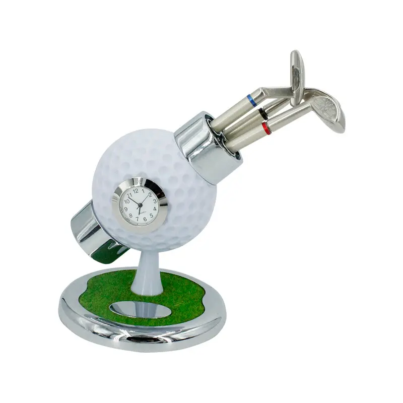 Porte-crayon en forme de Simulation d'horloge de Golf, porte-crayon sphérique avec Logo, porte-crayon personnalisé