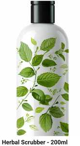 Herbal Scrubber Body Exfoliant 200ml Green Leaf Printed <b>Soap</b> Bottle for Home Spa Travel Use - Product Image 2