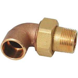 Codo de bronce de 3 piezas Soldadura hembra roscada macho 22X3/4 Superficie de plástico de cobre 12mm 14mm 30mm Tamaños Técnica de forja para agua - Product Image 1