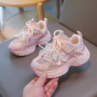 Chaussures pour filles 2026 Nouvelle collection automne Chaussures de sport respirantes en maille pour enfants Chaussures de princesse tendance en maille simple Chaussures pour enfants