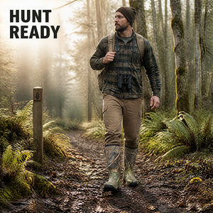 Bottes de <span class=keywords><strong>chasse</strong></span> imperméables pour hommes, en caoutchouc et néoprène, hauteur genou, bottes Wellington pour l'extérieur - Product Image 2