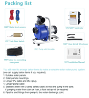 CHEERS PUMP JCPA-35-11 Pompe d'irrigation de surface solaire auto-amorçante hybride DC 72V 1.3HP basse pression haute débit avec garantie 1 an