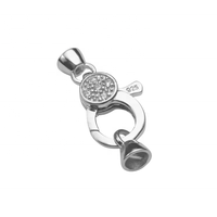 Prix de gros bracelet en cuir perle serrure accessoires charme bricolage or 18k petit collier en argent sterling bijoux fermoirs mousqueton