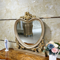 Coiffeuse française en bois massif et tabouret de maquillage combinaison coiffeuse sculptée de luxe européenne avec tiroirs