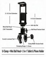 Support de téléphone et tablette pour guidon de vélo, clip métallique renforcé léger, utilisation sur bureau, support portable pour diffusion en direct, ajustement universel