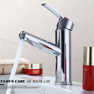 Robinet de lavabo moderne extractible 59-1 en laiton, monotrou, mitigeur chaud/froid à poignée unique - Product Image 5