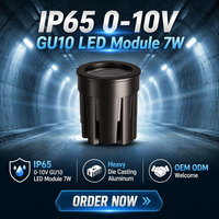 Downlight GU10 7W à luminosité élevée, dimmable 0-10V, étanche IP65, en aluminium moulé sous pression, certifié CE RoHS