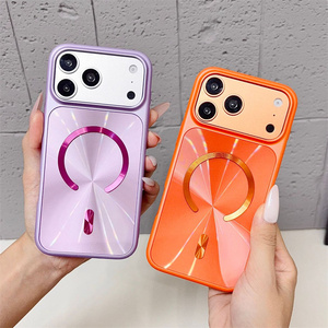 เคสโทรศัพท์แม่เหล็กไล่เฉดสีนีออนออโรร่าสำหรับ iPhone 17 16 15 14 Pro Max กระจก AG เลนส์เลเซอร์หลากสี ฝาหลัง PC ชุบเคลือบ - Product Image 1
