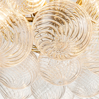 Lustre moderne de style américain de luxe, luminaire suspendu LED en verre pour salon, villa, hall d'entrée, lampe à bulles transparente