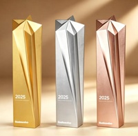 Trofeo de Resina con Impresión UV en Oro, Plata y Bronce, Premio Personalizado con Grabado, Trofeo de Resina Irregular