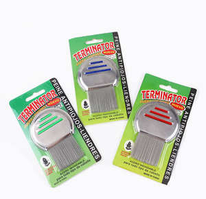 Peigne <span class=keywords><strong>anti</strong></span>-<span class=keywords><strong>puces</strong></span> en acier inoxydable à dents fines pour animaux de compagnie, aiguille métallique <span class=keywords><strong>anti</strong></span>-poux, démêloir pour chiens et chats - Product Image 3