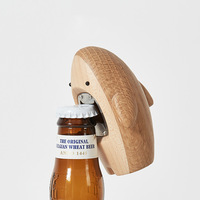 Ouvre-bouteille de bière requin en bois massif personnalité créative tournevis mignon décoration de table dessin animé ouvre-bouteille décoration