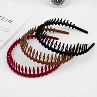 Serre-tête réglable en résine avec peigne intégré, noir mat, unisexe, taille unique, pour maquillage, sport et coiffure