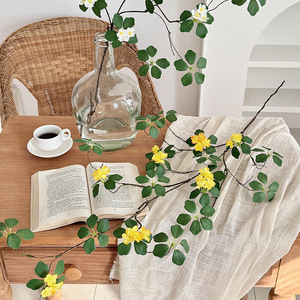 Guirlande de feuilles de lotus artificielles Yasunobu, fleurs en soie, 100cm-200cm, plante verte suspendue, décoration pour la maison, usage intérieur - Product Image 4
