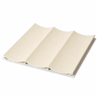 Panneau mural creux WPC 3D concave cannelé, revêtement décoratif intérieur en PVC